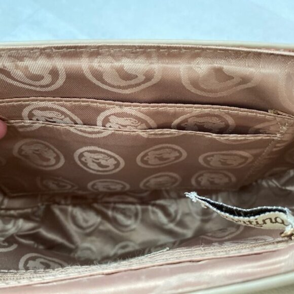 SPARTINA 449 Leather Round Crossbody Bag Purse Cream & Gold - Picture 14 of 15